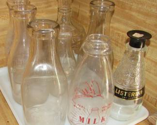 Antique milk bottles