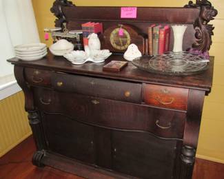 Antique carved oak sideboard