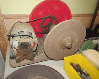 Vintage grinder with spare stones