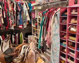 Women's purses, shoes and clothing - many new in box with tags!