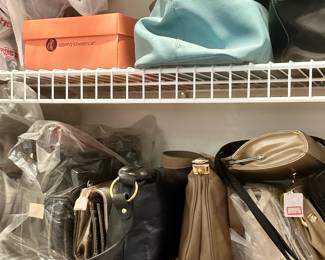 Many shelves of purses!