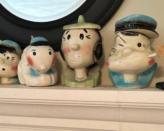 Vintage Popeye, Olive Oil series cookie jars