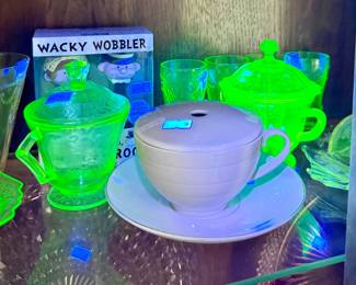 Several uranium glass pieces in this sale!