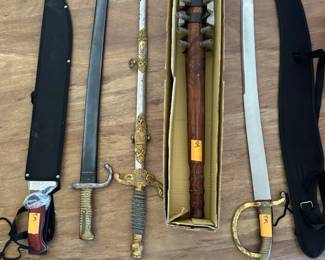 Swords and large knives
