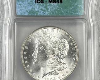 1904-O Morgan Silver Dollar, ICG MS65