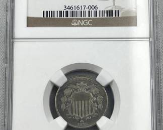 1875 US Proof Shield Nickel, NGC PF62, Scarce