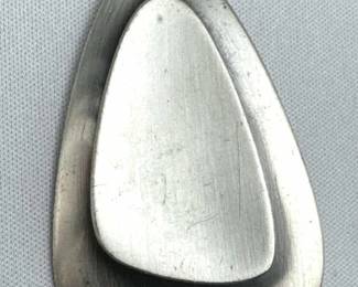 925 Silver ORB Heavy Modernist Brooch/Pin