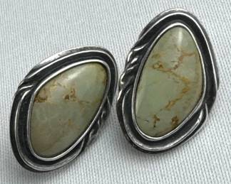 925 Silver Navajo Spiderweb Turquoise Post Earring
