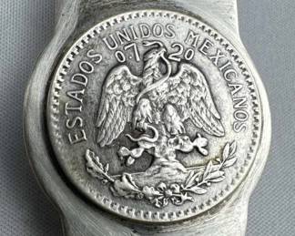 925 Silver Embedded 720 Mexican 50 Centavos Coin M