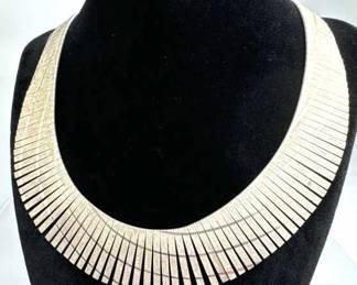 925 Silver Cleopatra Necklace, Made in Italy
