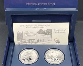 2013 US West Point (2) Silver Eagle Proof Set