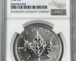 2011 NGC MS68 Canada 1oz Silver Maple Leaf
