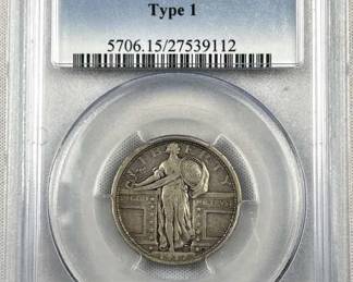 1917 T1 Standing Liberty Quarter F15 PCGS