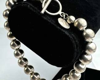 925 Silver 8mm Ball Bead Toggle Bracelet