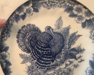Blue and white thanksgiving plates