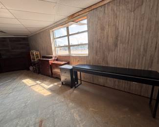 Children's books, Dr Seuss books, dresser, bed side tables, sleek modern desk, 