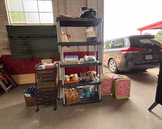 arts and crafts organizational shelves, fondue pot retro mcm, hand pured candles, luggage 