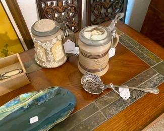 Vintage Villeroy and Boch, and Budweiser Girl steins for Father's Day