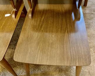 MCM 2 tier end table, Walnut Formica top