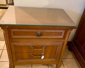 nice night stand with glass top