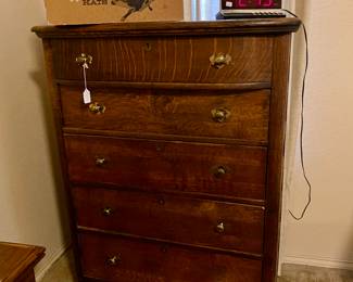 vintage walnut chest of drawers