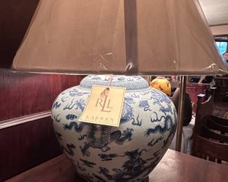 Brand new Ralph Lauren B&W Table Lamp. Shade still has the plastic on it, just like Grandma's sofa