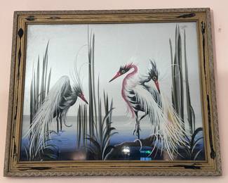 Polychrome frame vintage print.