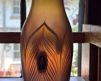 Stunning Art Glass Feather Vase by Orient & Flume