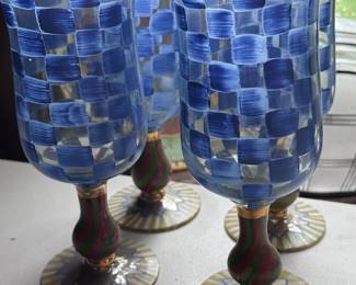 Mackenzie Childs set of 4 Goblets