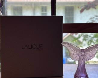 Pink Lalique Butterfly with Box