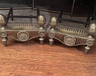 Antique Brass Andirons