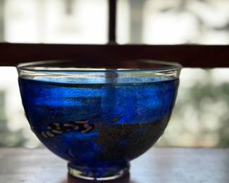 Kosta Boda Blue Art Glass Bowl