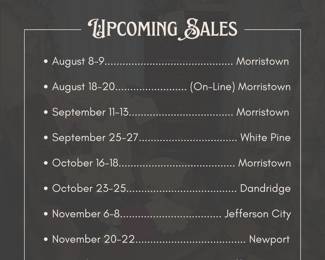 2025 Upcoming Sale Schedule