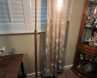 Brass and glass floor lamp