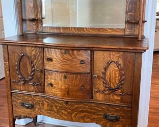 EMPIRE STYLE QUARTER-SAWN OAK BUFFET