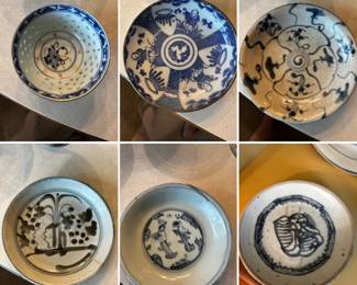 Smaller vintage plates blue & white Imari from Japan and China