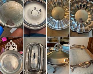 Hollware, William Rogers, so many antique mid-century sterling silver and silver plate items