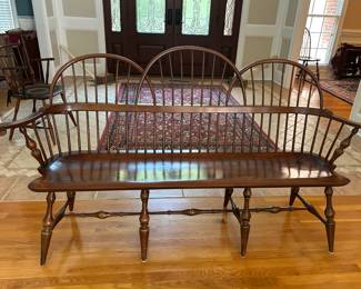 Vintage Windsor Style Settee Handcrafted by D. R. Dimes