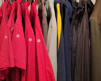 Men's clothing and bags.