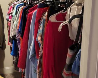 Women's clothes, shoes, bags, purses.
