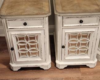 Magnolia Manor chair side tables. Farmhouse white.