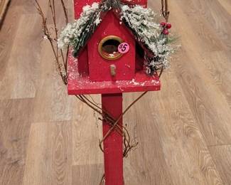 Decorative Christmas birdhouse. Always stayed indoors.