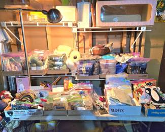 So much yarn and sewing supplies