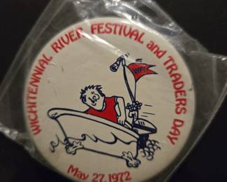 Rare 1972 Wichita River Festival button!