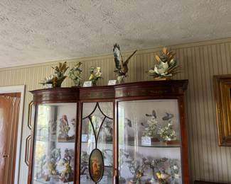 Curio with Royal Worcester collection