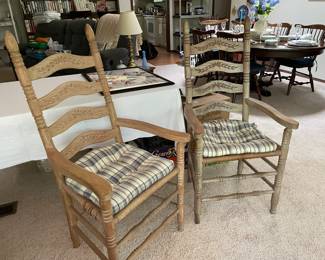 pair side chairs, ladder back
