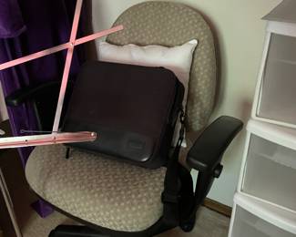 office chair, music stand