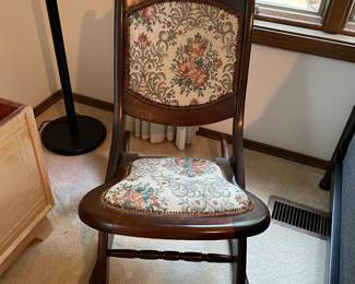 vintage sewing rocker w/needle point seat