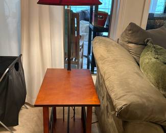 End Table Lamp with Magazine Rack