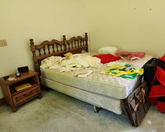 Bed with matching night stand and dresser